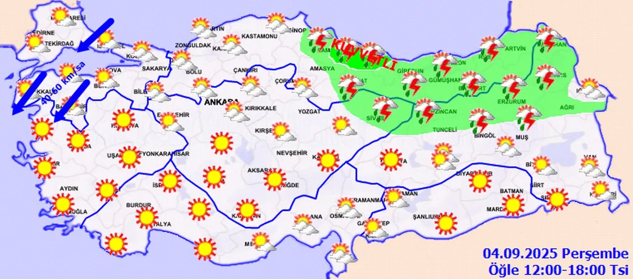 Meteoroloji'den sarı kodlu uyarı: Kuvvetli sağanak ve poyraza dikkat!