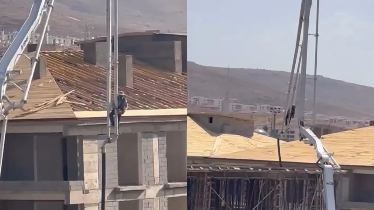 Metrelerce yüksekte ölüme kafa tuttu! 'Yok artık' dedirten anlar!