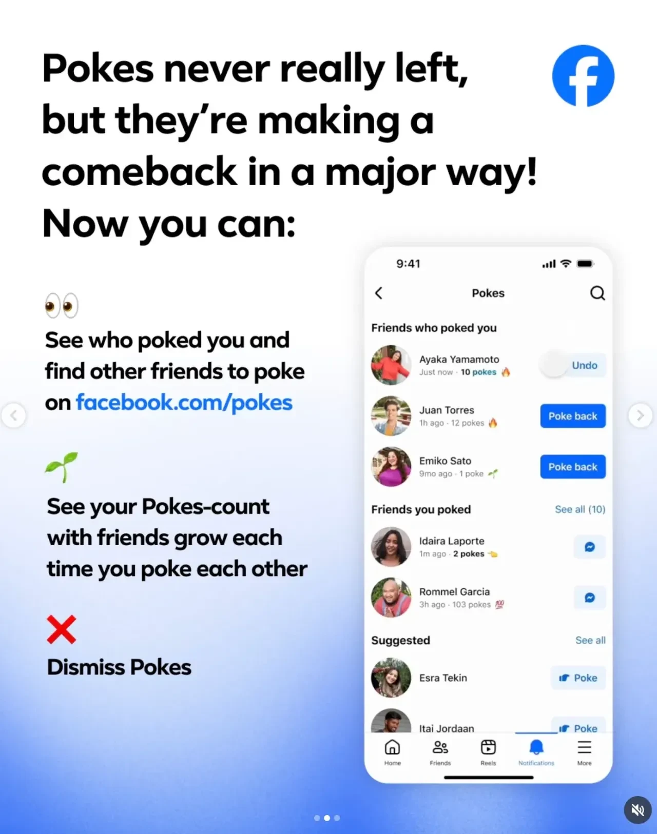 Facebook'un efsane özelliği geri dönüyor: "Dürtme" artık çok daha merkezde