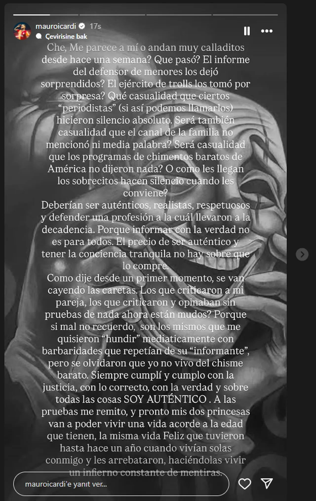 Mauro Icardi'den Wanda Nara'ya maskeli gönderme! Velayet davasında sona gelindi 