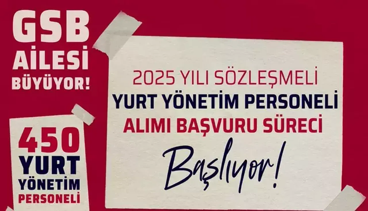 Gençlik ve Spor Bakanlığı 450 Sözleşmeli Yurt Yönetim Personeli alımı ne zaman şartları neler?