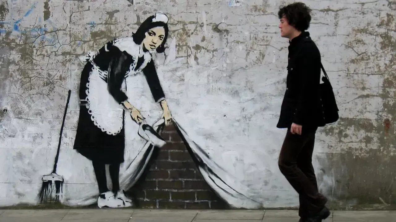 Gizemli sanatçı Banksy yeniden ortaya çıktı! Çizdiği mahkeme resmi olay oldu
