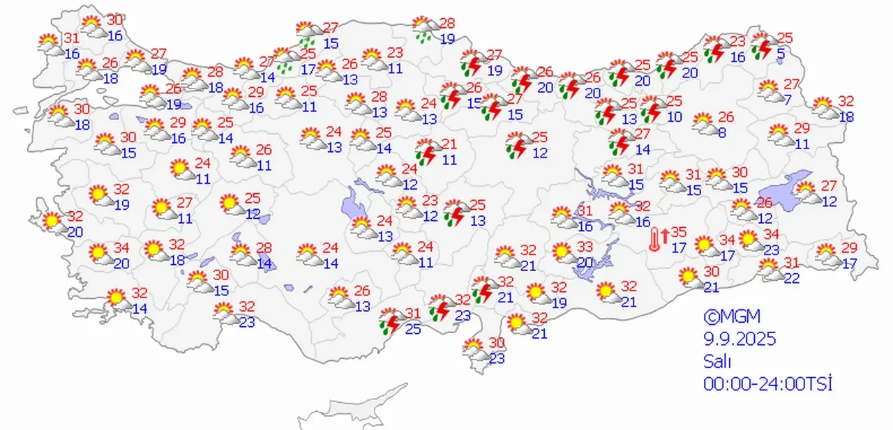 Önce yağış ardından yüksek sıcaklık! Meteoroloji tarih verdi! 9 Eylül hava durumu