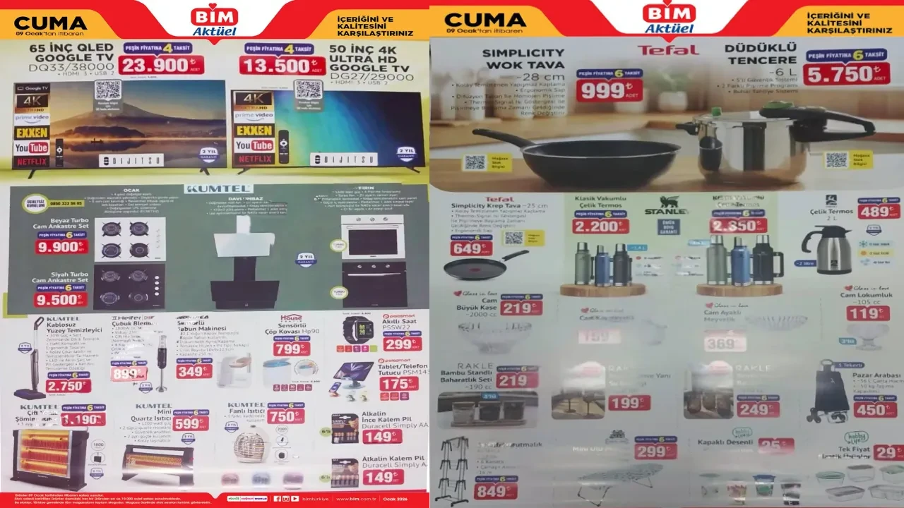 BİM 2-9 Ocak Aktüel Ürünler Kataloğu 2026: Isıtıcı çeşitleri, nevresim seti, termos ve temizlik seti geliyor