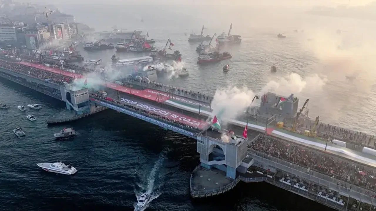 İstanbul'da büyük Gazze yürüyüşü! Yüz binlerce kişi tek yürek 