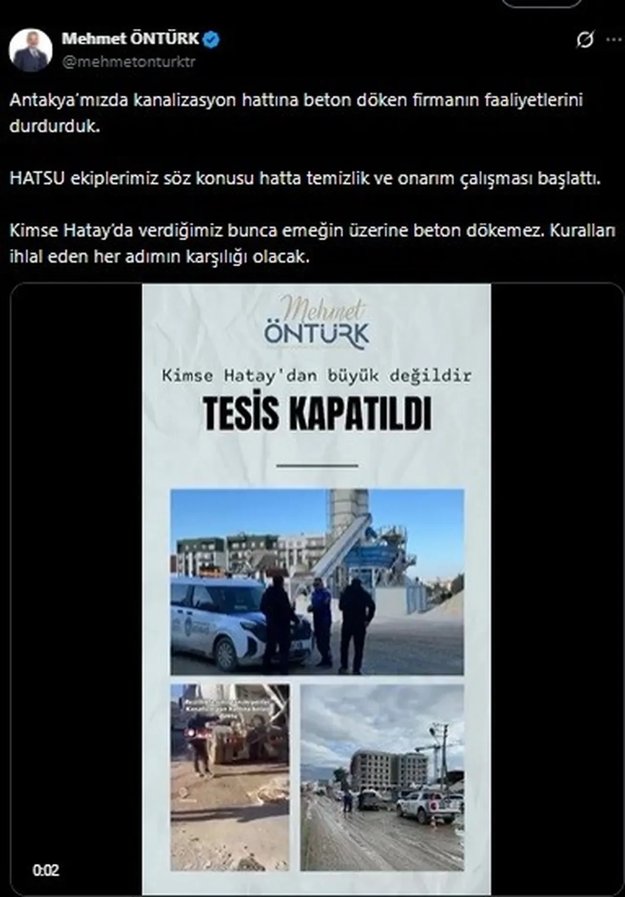 Hatay'da mikser kanalizasyona beton döktü! Duyarlı vatandaşın hamlesi belediye ve emniyeti harekete geçirdi