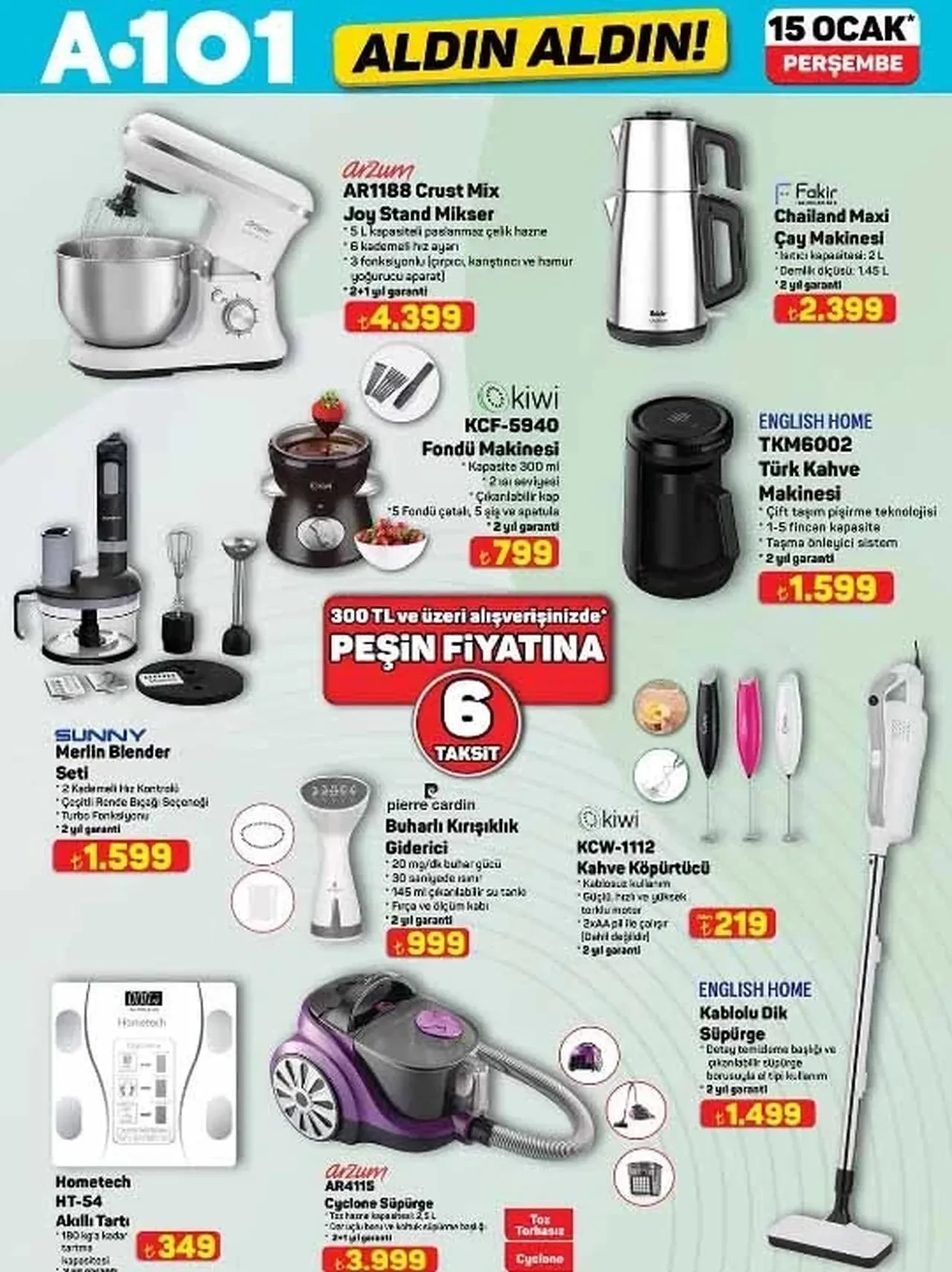 A101 15 Ocak aktüel ürünler afişi bu hafta neler var? A101 indirim kataloğu yayınlandı