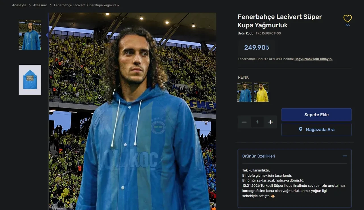 Fenerbahçe yağmurluk fiyatı ne kadar? Sarı lacivert yağmurluk satışa çıktı