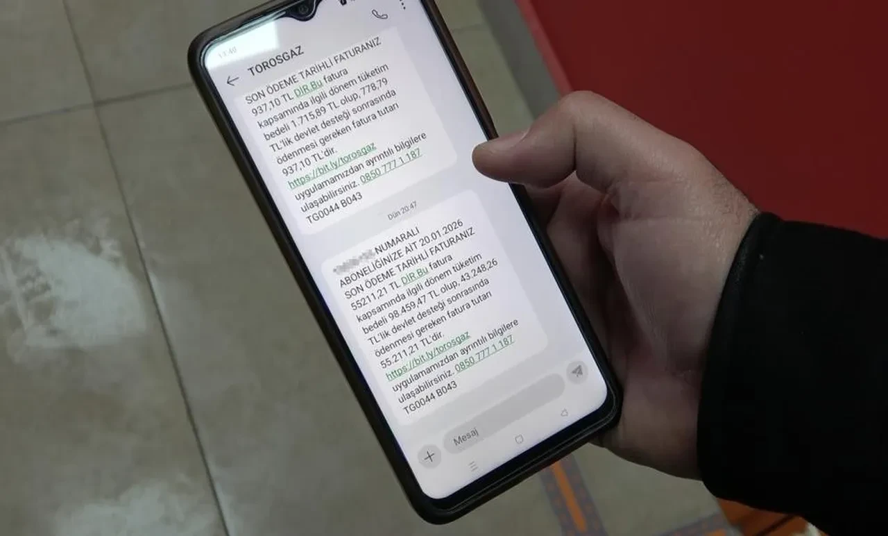 Gelen SMS'le şaşkına döndü! 150 metrekarelik eve 98 bin liralık doğal gaz faturası kestiler