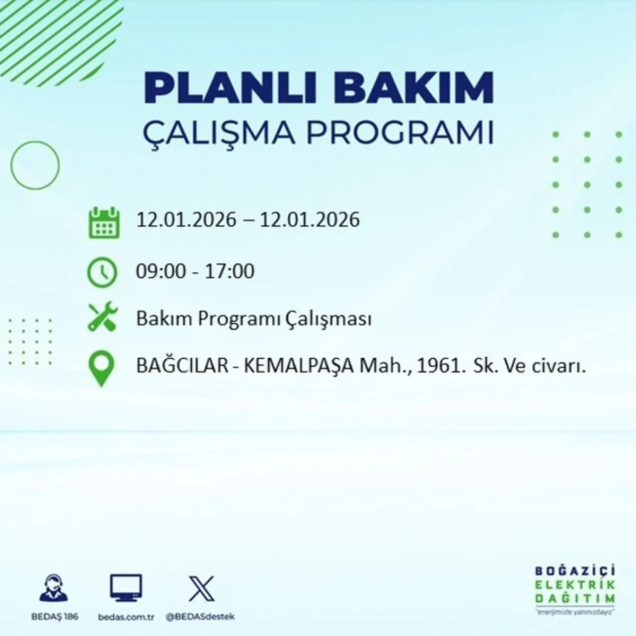 İstanbul’da karanlık pazartesi! BEDAŞ açıkladı: 12 Ocak’ta 7 ilçede planlı elektrik kesintisi uygulanacak