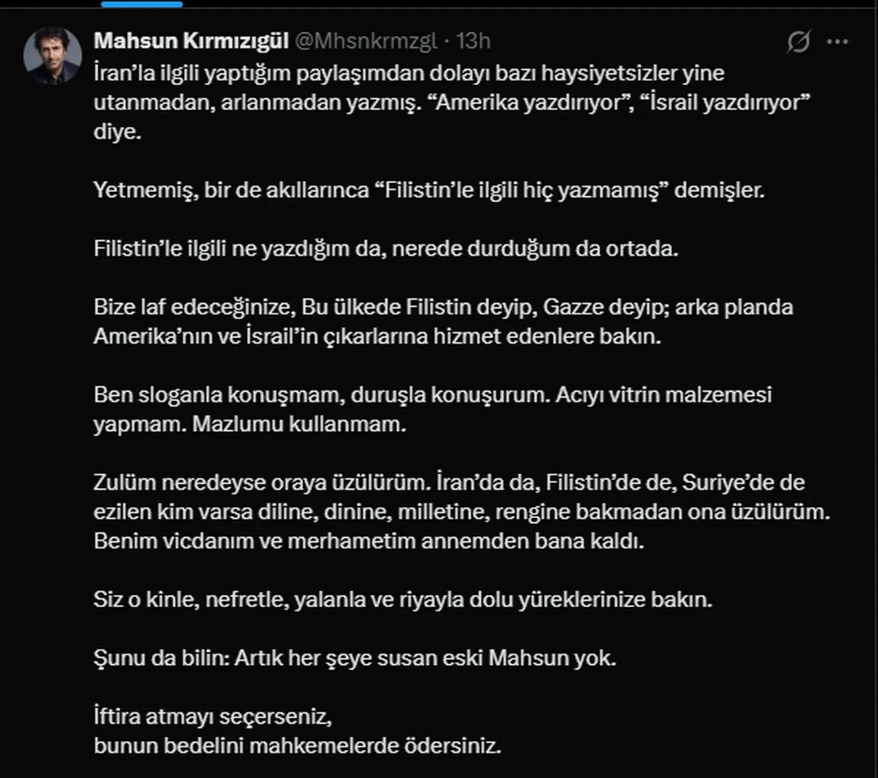 Mahsun Kırmızıgül'ün İran paylaşımı tepki topladı! Gelen yorumlara isyan etti 