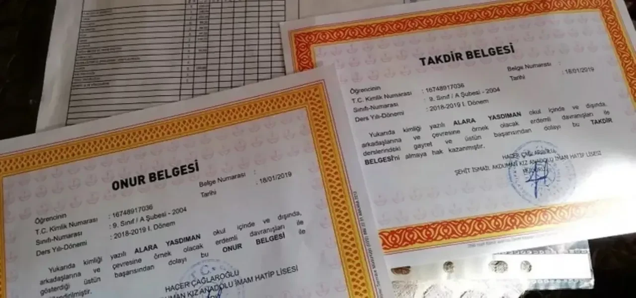 Onur belgesi kimlere verilir kaç puanla alınır? Onur belgesi alma şartları