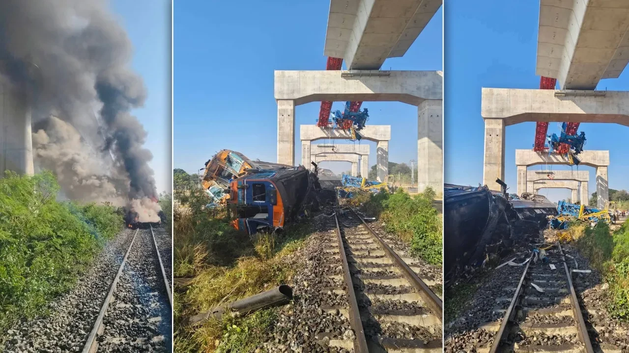 Vinç trenin üzerine devrildi! Faciada çok sayıda kişi hayatını kaybetti