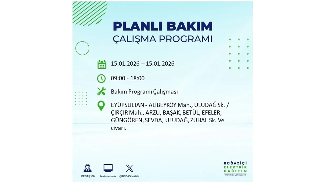 15 Ocak İstanbul planlı elektrik kesintisi duyurusu! Tam 23 ilçe karanlıkta kalacak