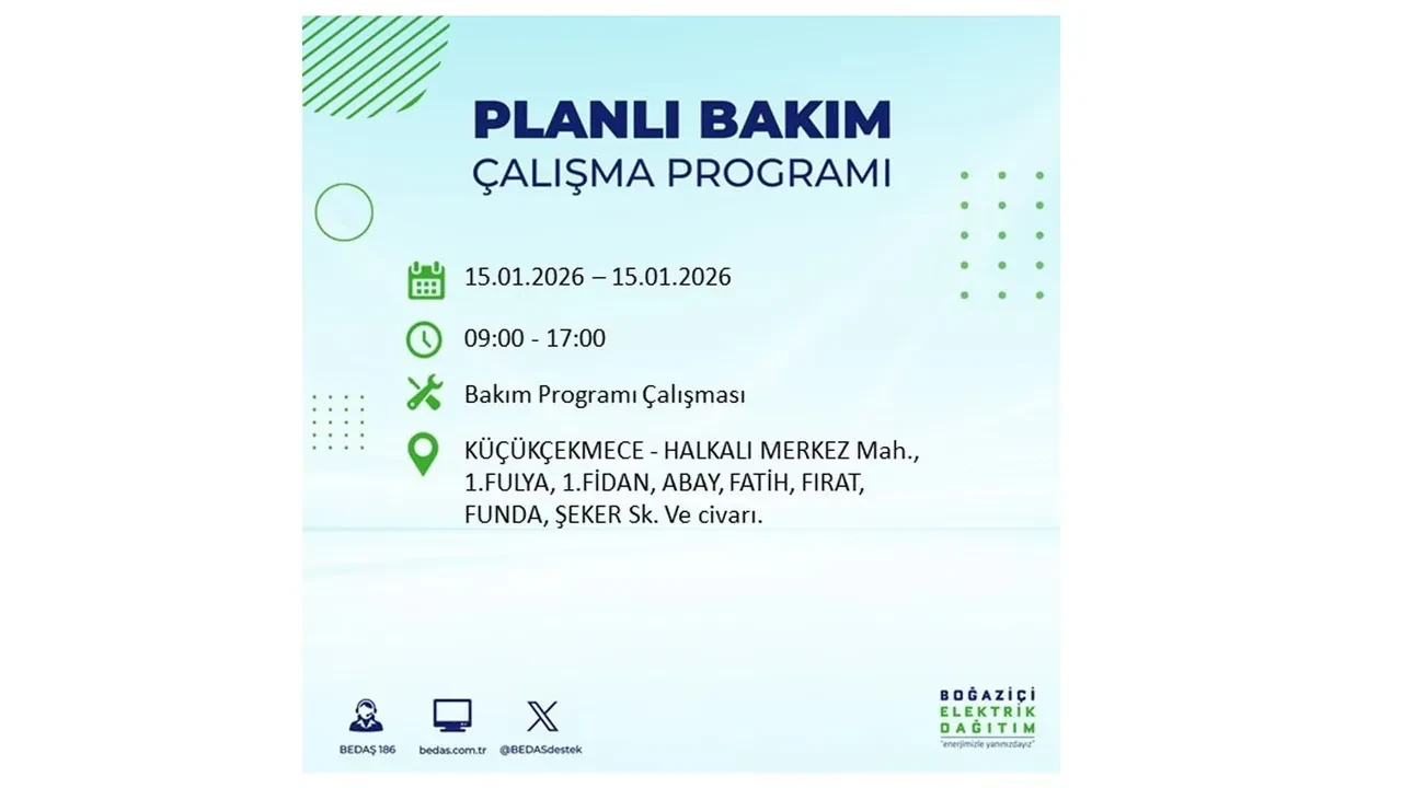 15 Ocak İstanbul planlı elektrik kesintisi duyurusu! Tam 23 ilçe karanlıkta kalacak