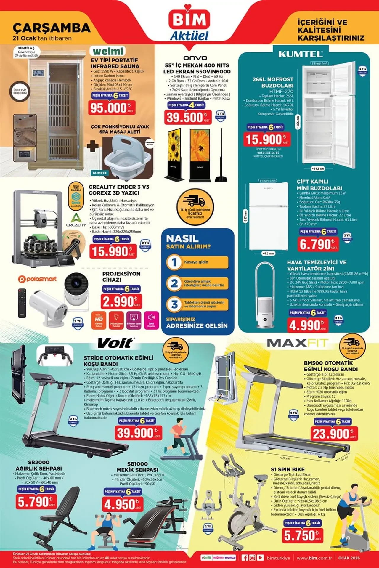 BİM 16-23 Ocak aktüel ürünler yeni kataloğu 2026! Akıllı cep telefonu, televizyon, fincan seti, spor giyim ürünleri geliyor
