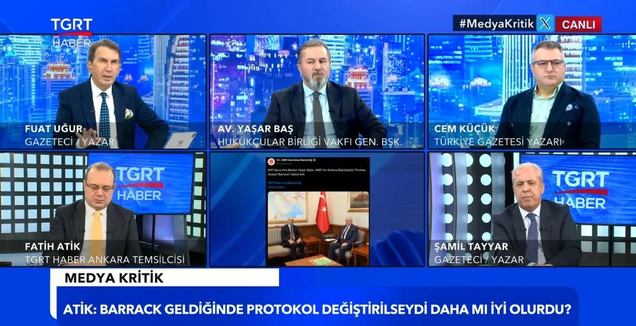 Milli Savunma Bakanı Yaşar Güler'in ABD Büyükelçisi Tom Barrack'ı kabulünde fotoğraf görüşmenin önüne geçti! Fatih Atik ve Şamil Tayyar'dan farklı yorum