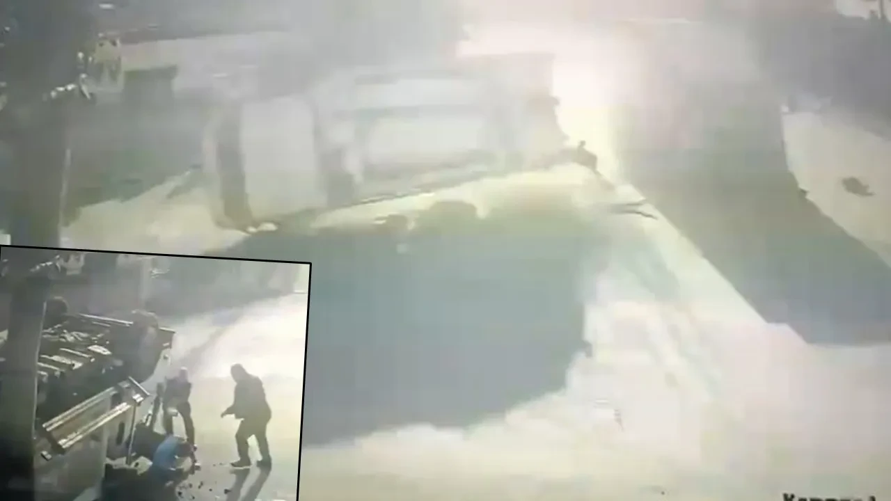 Çöp kamyonunu oyuncak gibi savurdu! Feci kaza kamerada