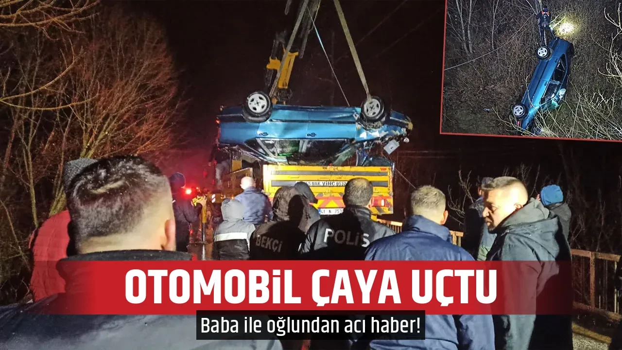 OTOMOBİL ÇAYA UÇTU