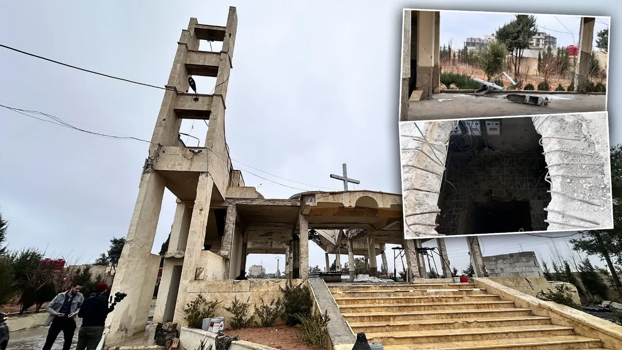 Terör örgütü kiliseyi adeta fabrikaya çevirmiş! Dron atölyesi ilk kez görüntülendi