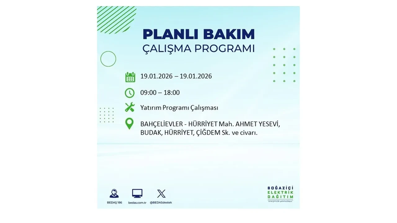 19 Ocak İstanbul elektrik kesintileri tablosu! 19 ilçe hem soğukla hem karanlıkla mücadele edecek: Elektrikler ne zaman gelecek?