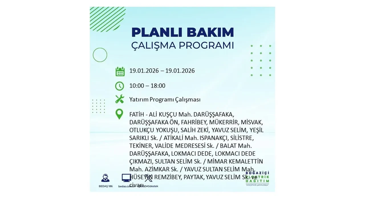 19 Ocak İstanbul elektrik kesintileri tablosu! 19 ilçe hem soğukla hem karanlıkla mücadele edecek: Elektrikler ne zaman gelecek?