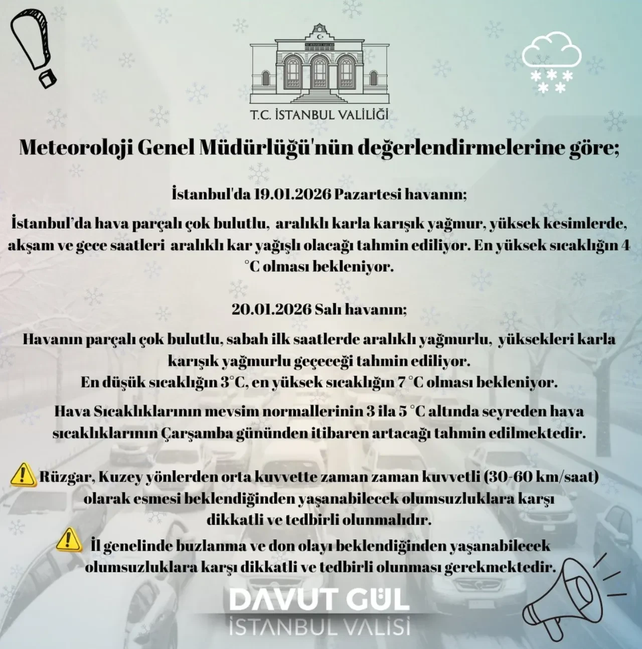 İstanbul Valiliği son dakika idari izin kararı var mı? 19-20 Ocak idari izin durumu!