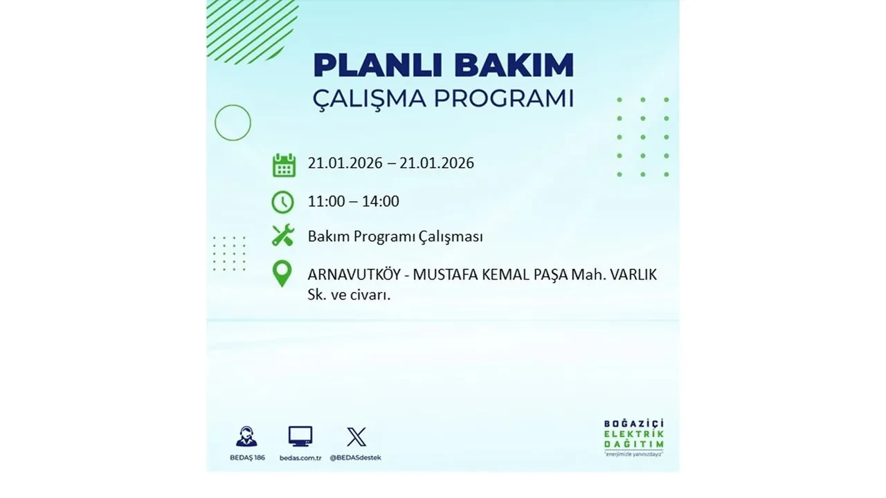 21 Ocak İstanbul planlı elektrik kesintisi duyurusu! 22 ilçeye saatlerce elektrik verilmeyecek: İşte ilçe ilçe kesinti saatleri