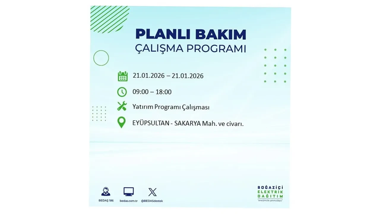 21 Ocak İstanbul planlı elektrik kesintisi duyurusu! 22 ilçeye saatlerce elektrik verilmeyecek: İşte ilçe ilçe kesinti saatleri