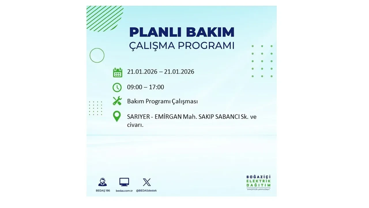 21 Ocak İstanbul planlı elektrik kesintisi duyurusu! 22 ilçeye saatlerce elektrik verilmeyecek: İşte ilçe ilçe kesinti saatleri