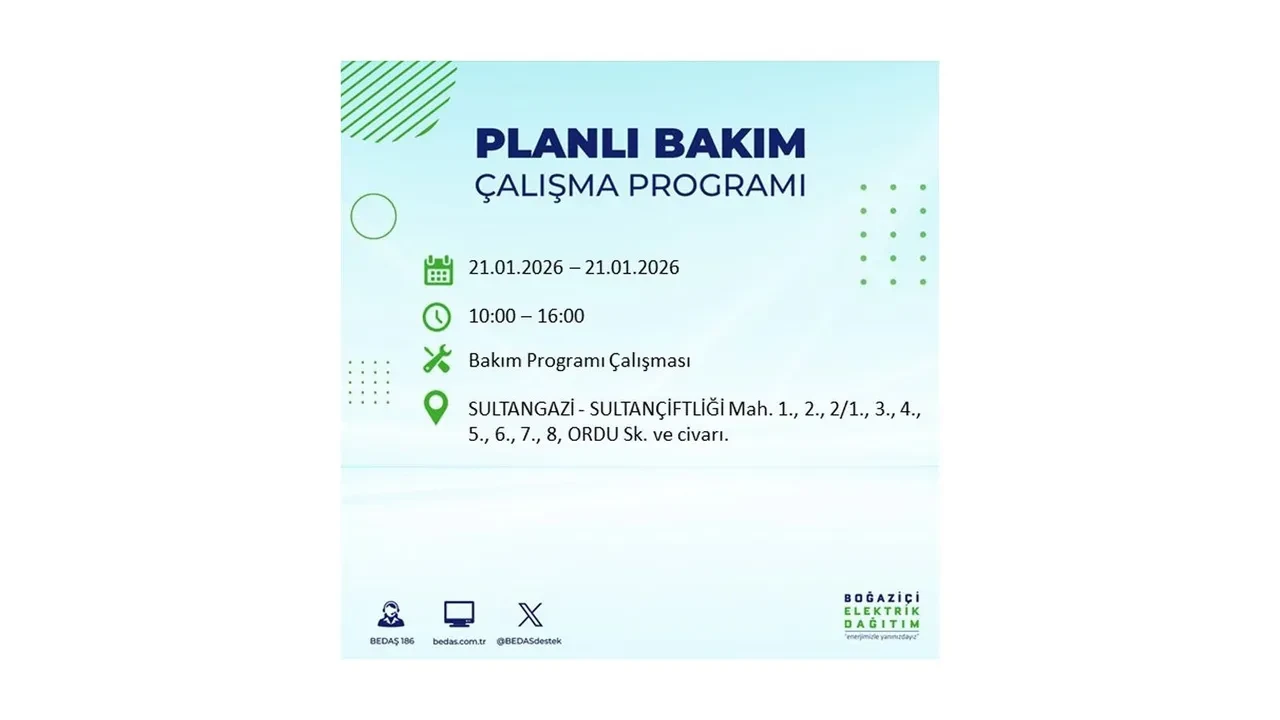 21 Ocak İstanbul planlı elektrik kesintisi duyurusu! 22 ilçeye saatlerce elektrik verilmeyecek: İşte ilçe ilçe kesinti saatleri