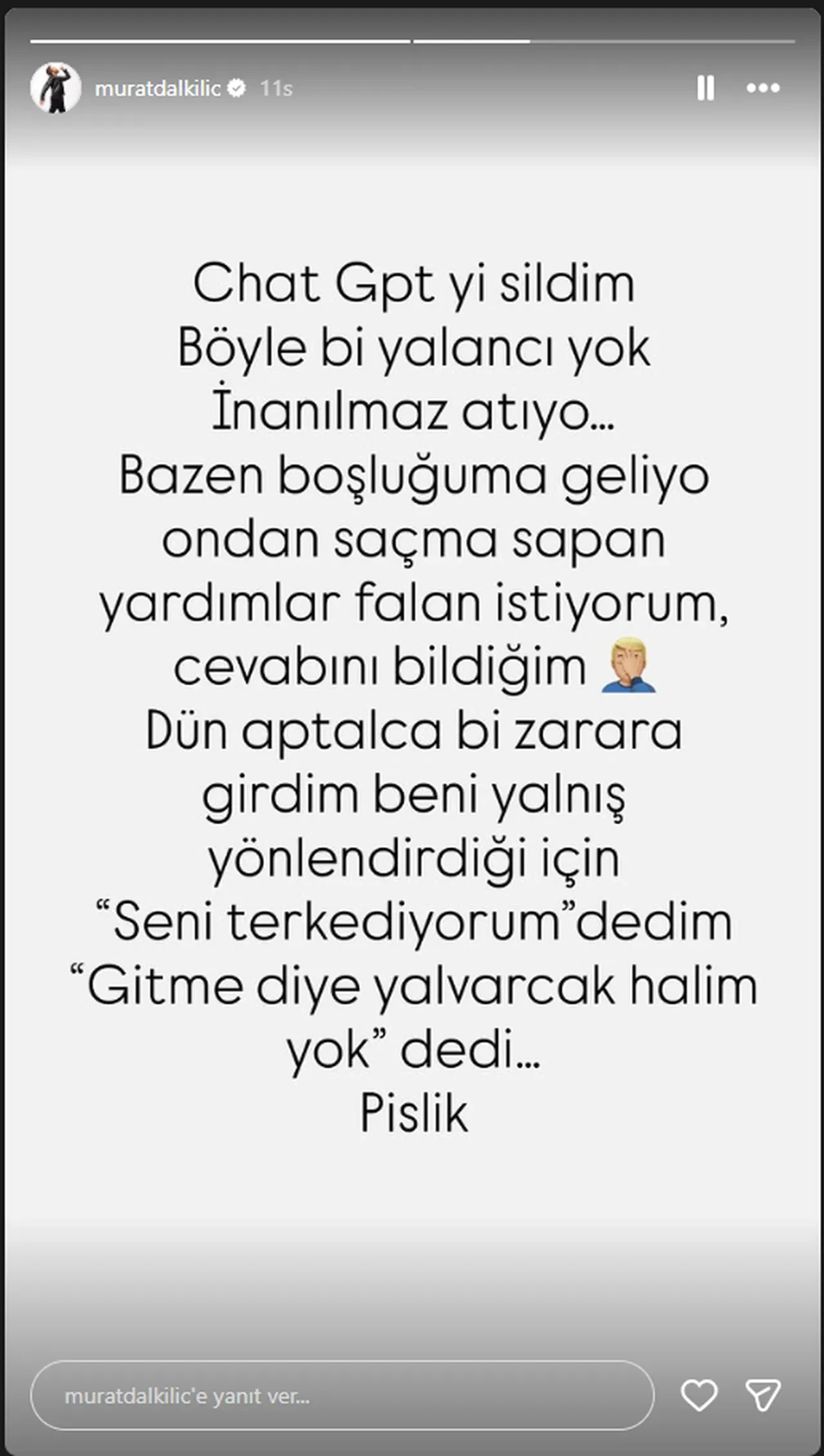 Murat Dalkılıç yapay zekaya trip attı! "Seni terk ediyorum" 