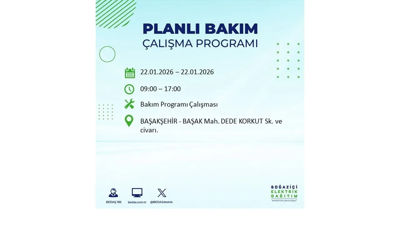 22 Ocak İstanbul elektrik kesintileri tablosu! BEDAŞ açıkladı: Şehrin büyük bölümü karanlıkta kalacak