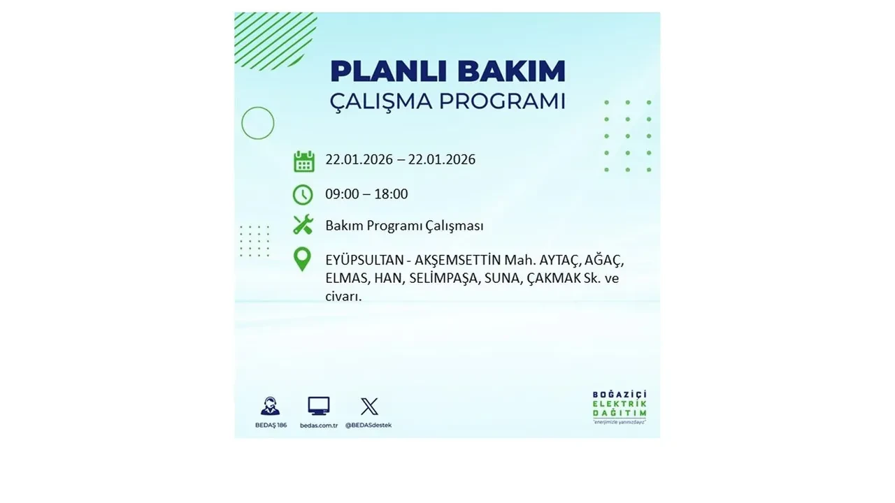 22 Ocak İstanbul elektrik kesintileri tablosu! BEDAŞ açıkladı: Şehrin büyük bölümü karanlıkta kalacak