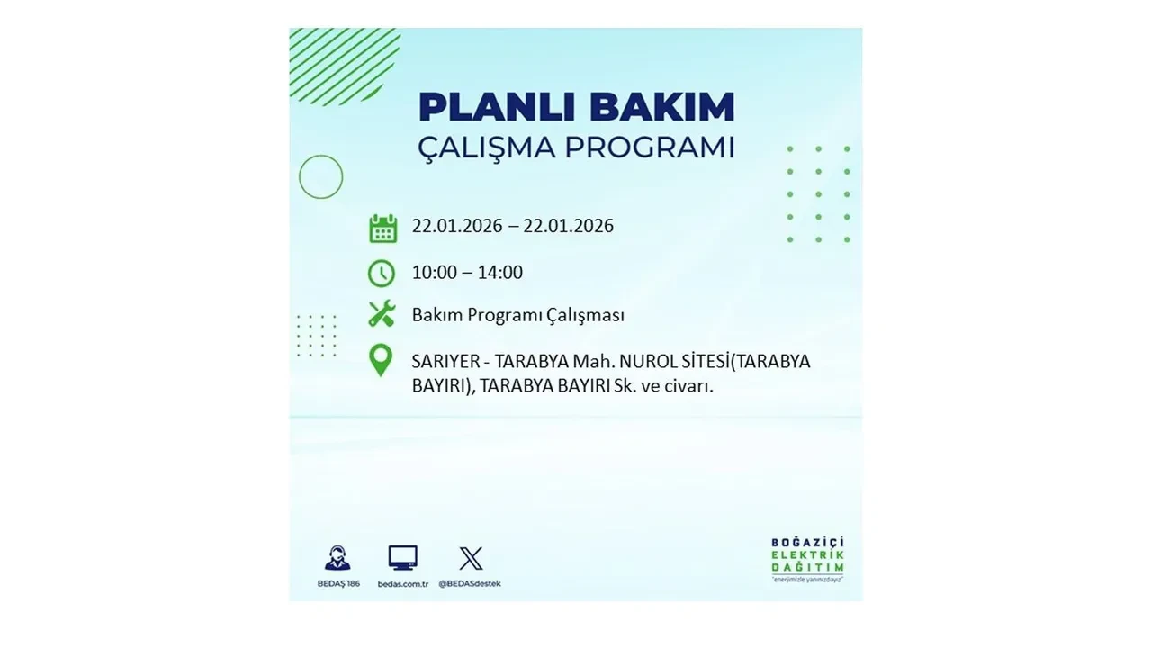 22 Ocak İstanbul elektrik kesintileri tablosu! BEDAŞ açıkladı: Şehrin büyük bölümü karanlıkta kalacak