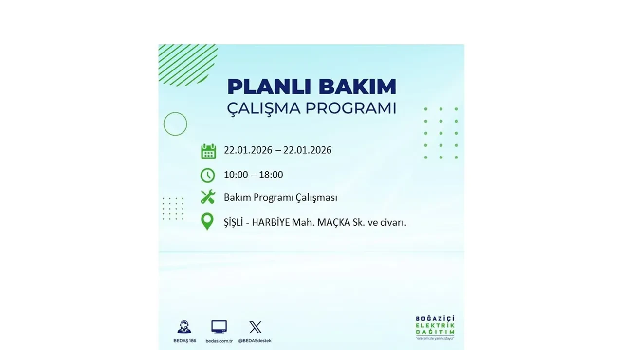 22 Ocak İstanbul elektrik kesintileri tablosu! BEDAŞ açıkladı: Şehrin büyük bölümü karanlıkta kalacak
