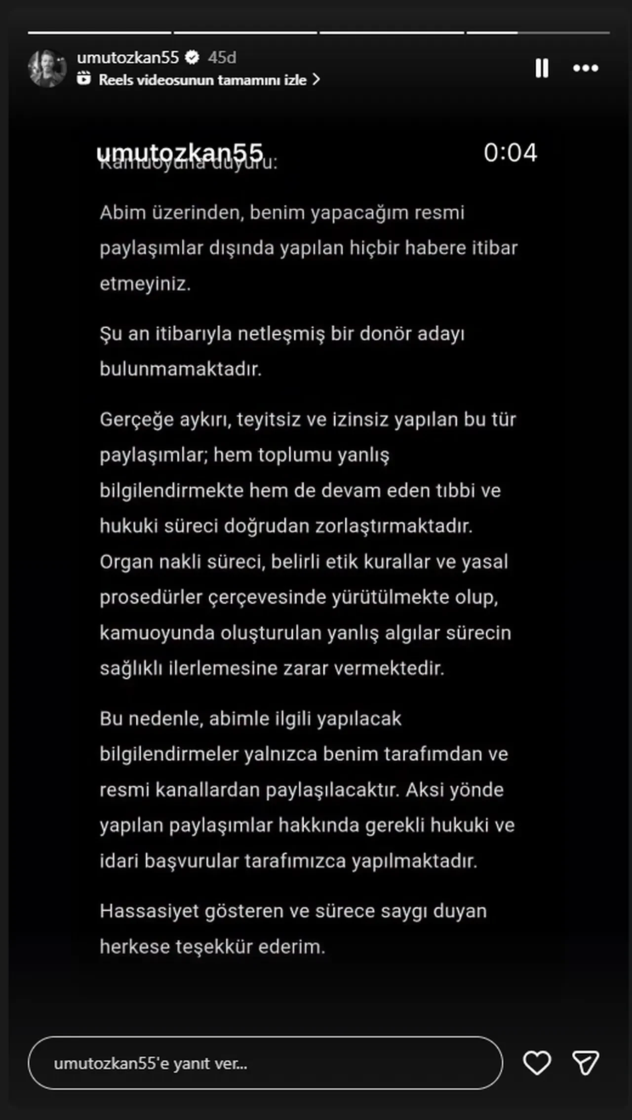 Ufuk Özkan'ın kardeşi Umut Özkan'dan yeni açıklama 