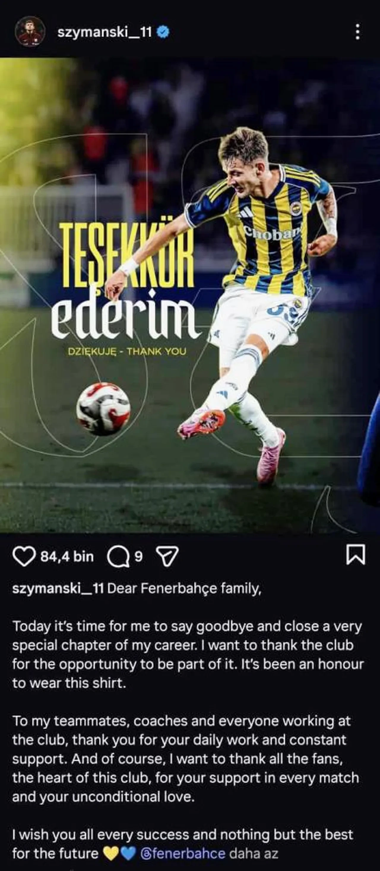 Fenerbahçe'de flaş ayrılık! Sebastian Szymanski'nin yeni takımı belli oldu