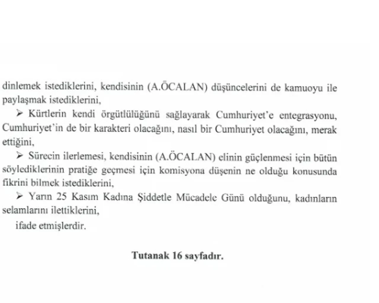 TBMM İmralı'da Abdullah Öcalan ile yapılan komisyon görüşmesinin tutanaklarını paylaştı