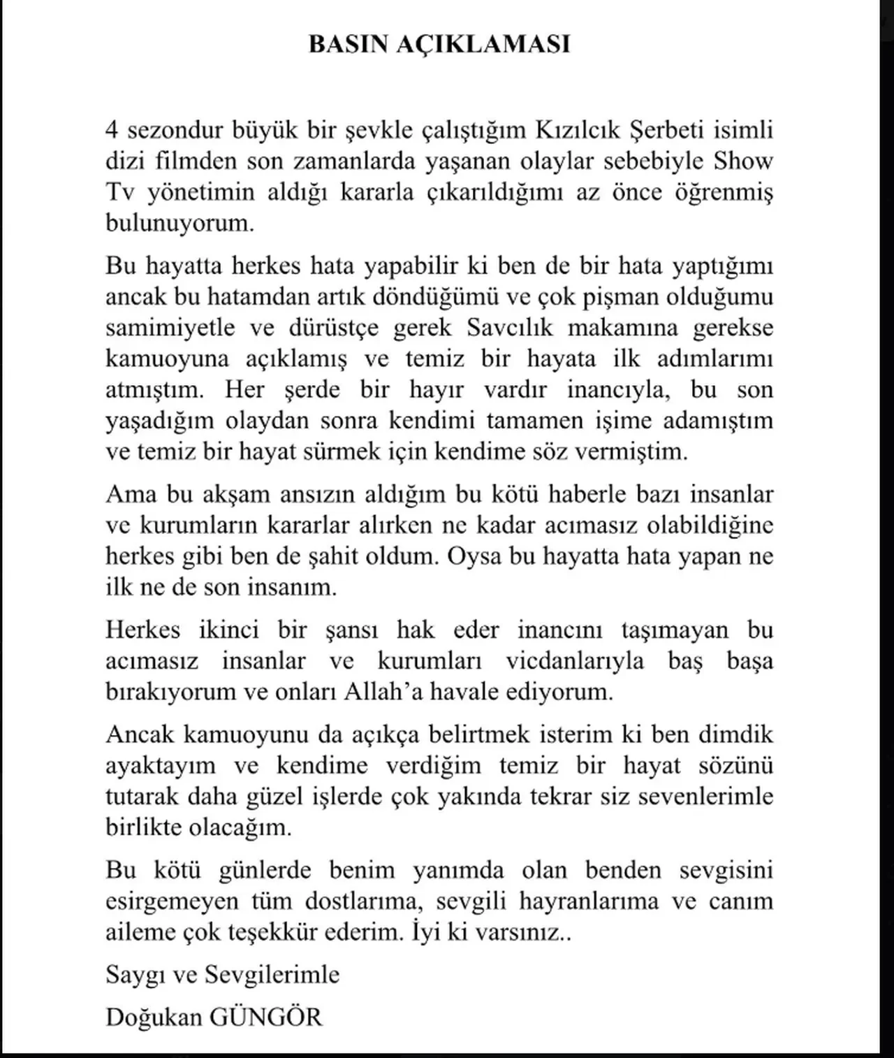 Doğukan Güngör Kızılcık Şerbeti'nden çıkarıldı! "Bu akşam ansızın aldığım bu kötü haberle"