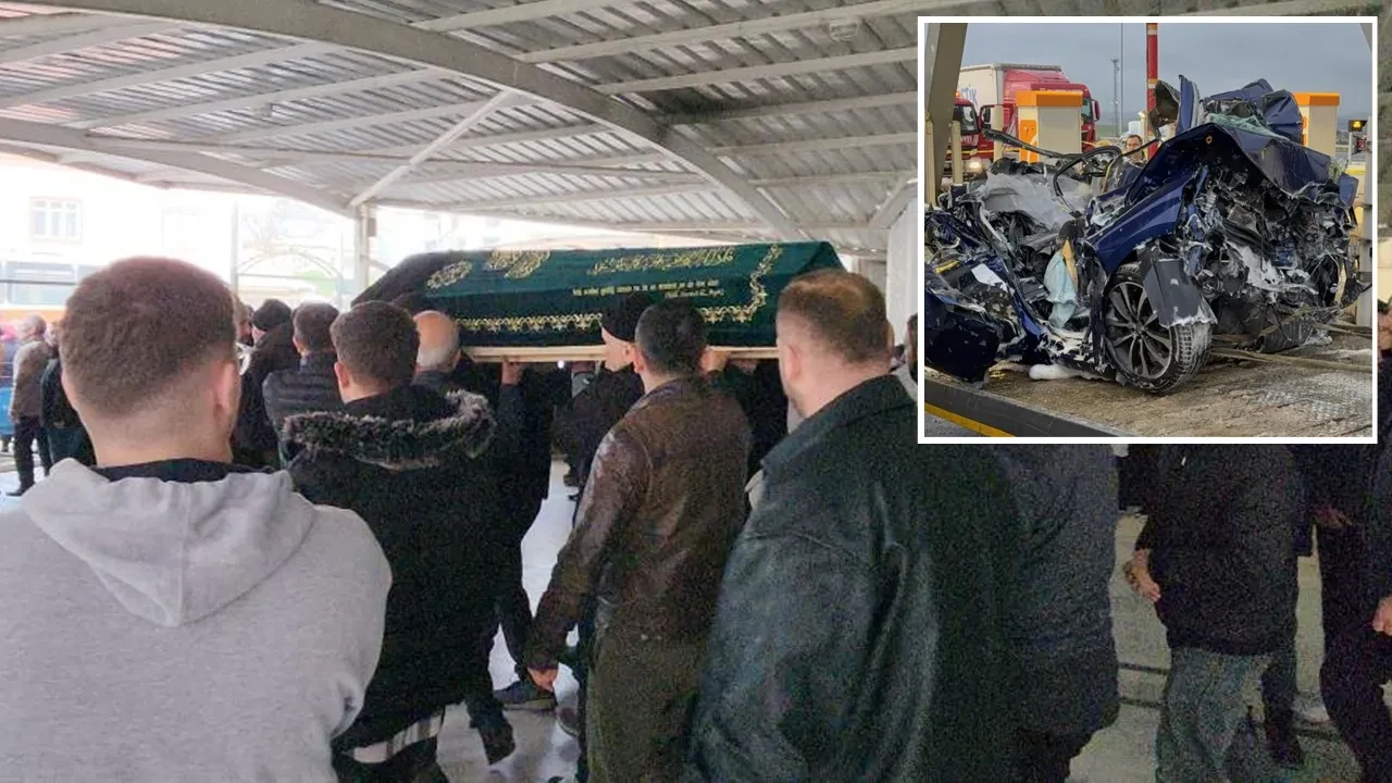 Kuzey Marmara Otoyolu'ndaki kazada can veren çifte son veda! Detay da cenazedeki an da kahretti