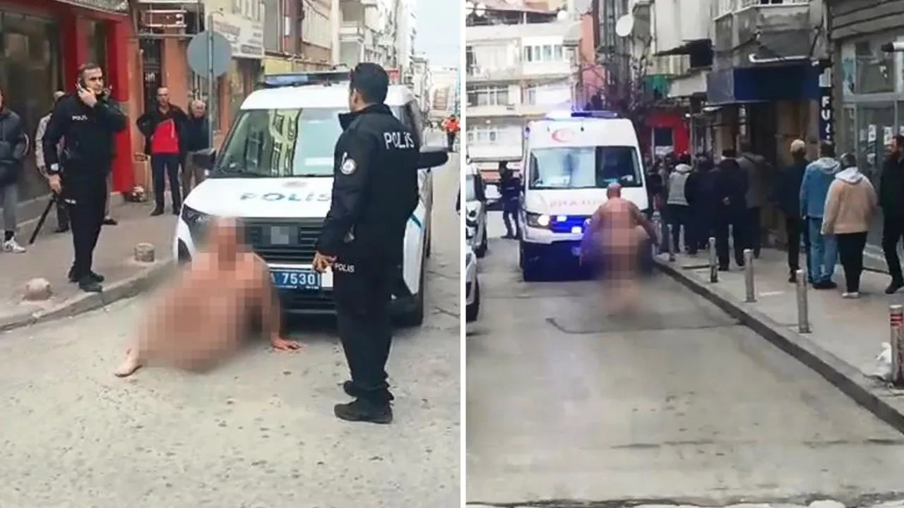Samsunda güpegündüz anadan üryan dolaştı! Polislerin gözaltına alması kolay olmadı