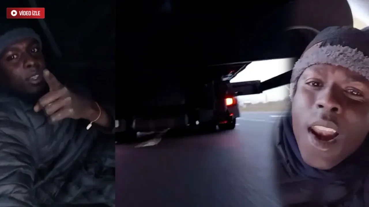 Göçmenin kamyonun altında tehlikeli yolculuğu! İngiltere'ye gizlice girdiği anları kaydetti