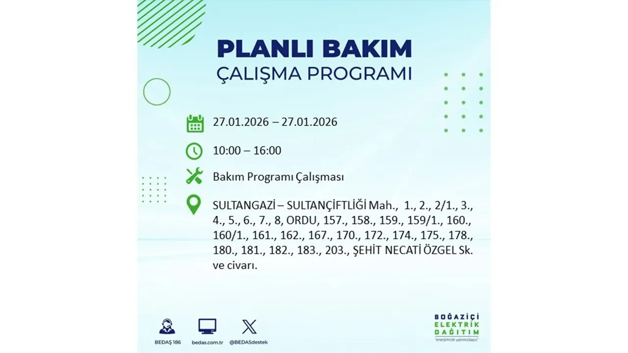 27 Ocak İstanbul elektrik kesintileri açıklaması! 24 ilçede planlı elektrik kesintisi uygulanacak, elektrikler saatlerce gelmeyecek