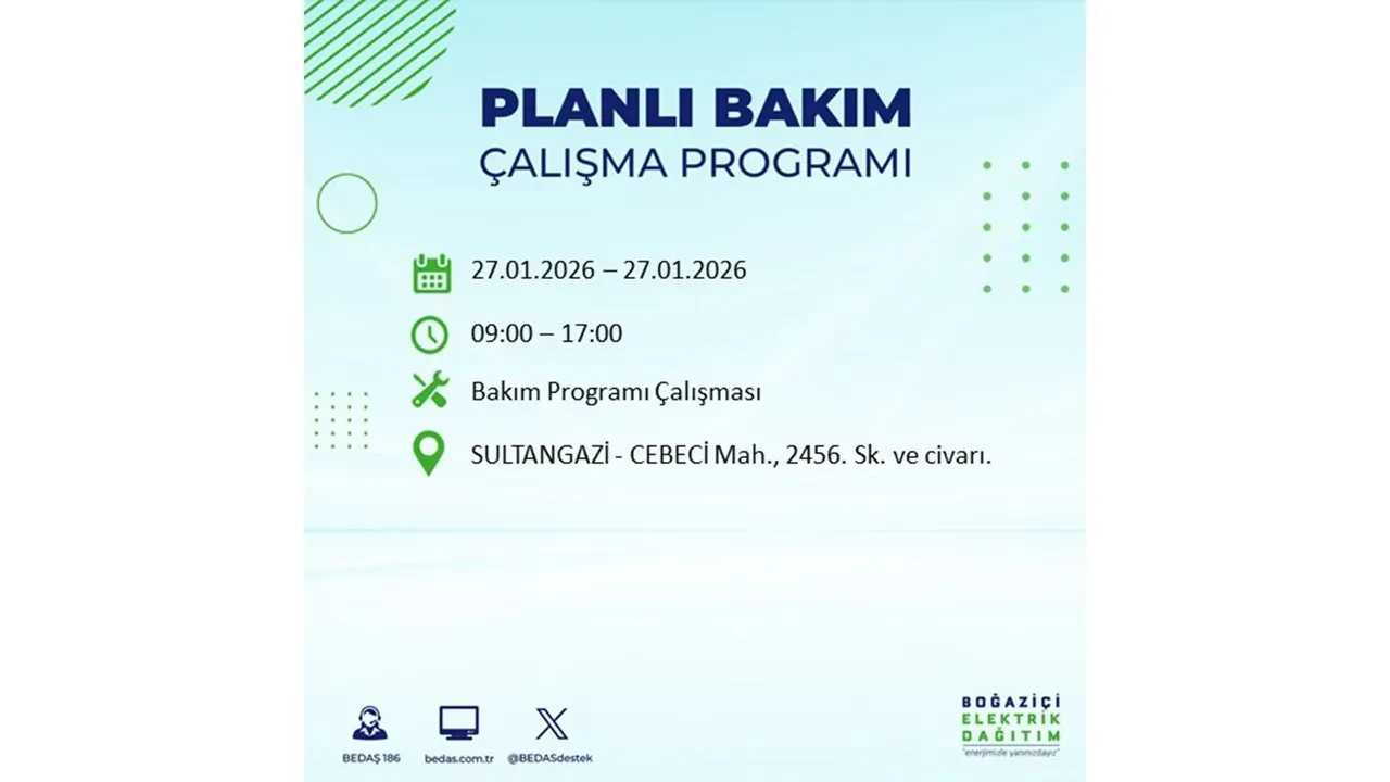 27 Ocak İstanbul elektrik kesintileri açıklaması! 24 ilçede planlı elektrik kesintisi uygulanacak, elektrikler saatlerce gelmeyecek