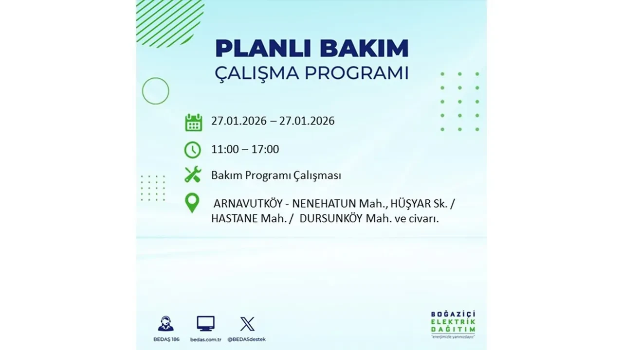 27 Ocak İstanbul elektrik kesintileri açıklaması! 24 ilçede planlı elektrik kesintisi uygulanacak, elektrikler saatlerce gelmeyecek