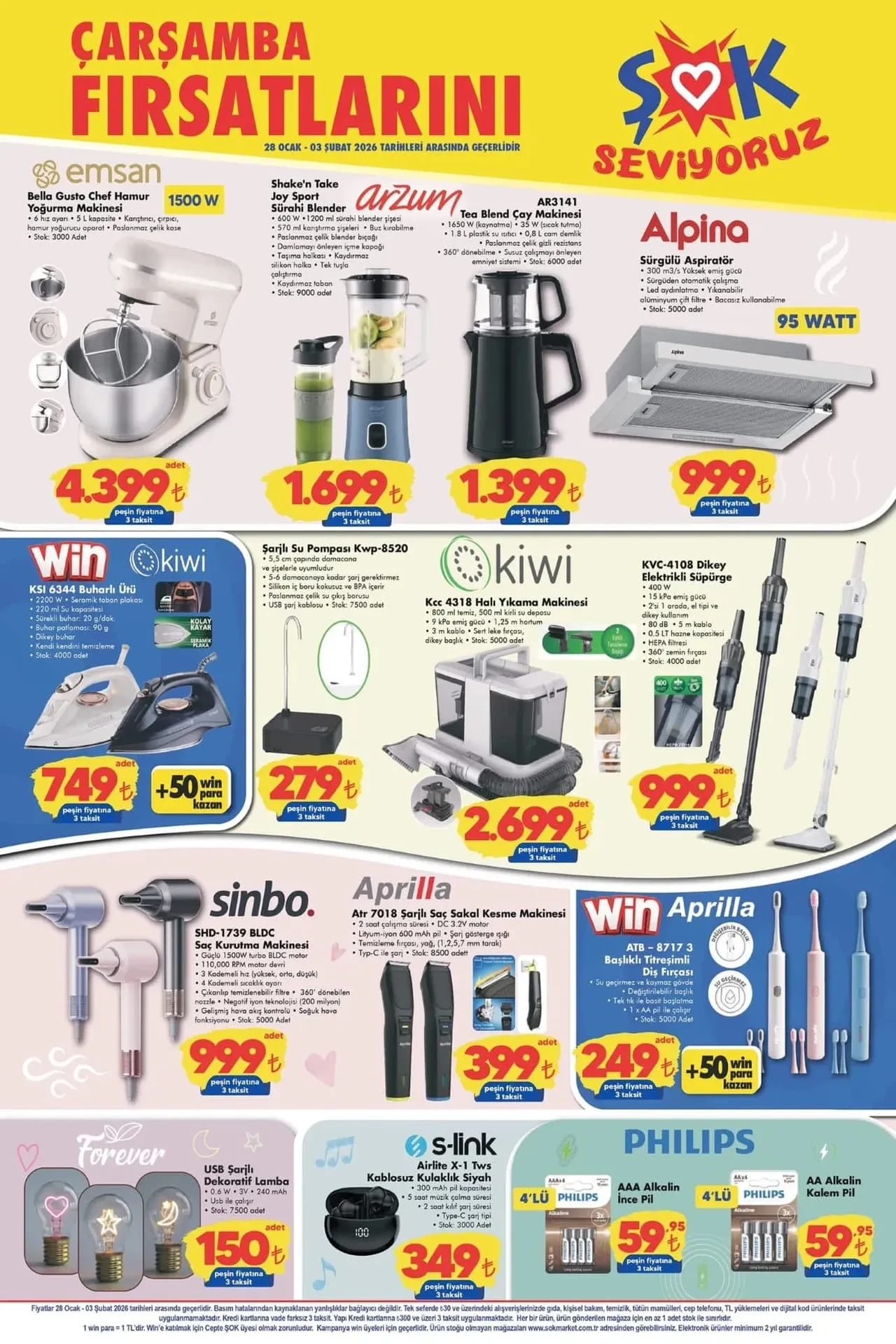 ŞOK 28 Ocak-3 Şubat aktüel ürünler kataloğu 2026! Ütü, saç kurutma makinesi, süpürge, banyo ürünleri, spor ekipmanları ve elektronik ürünler geliyor
