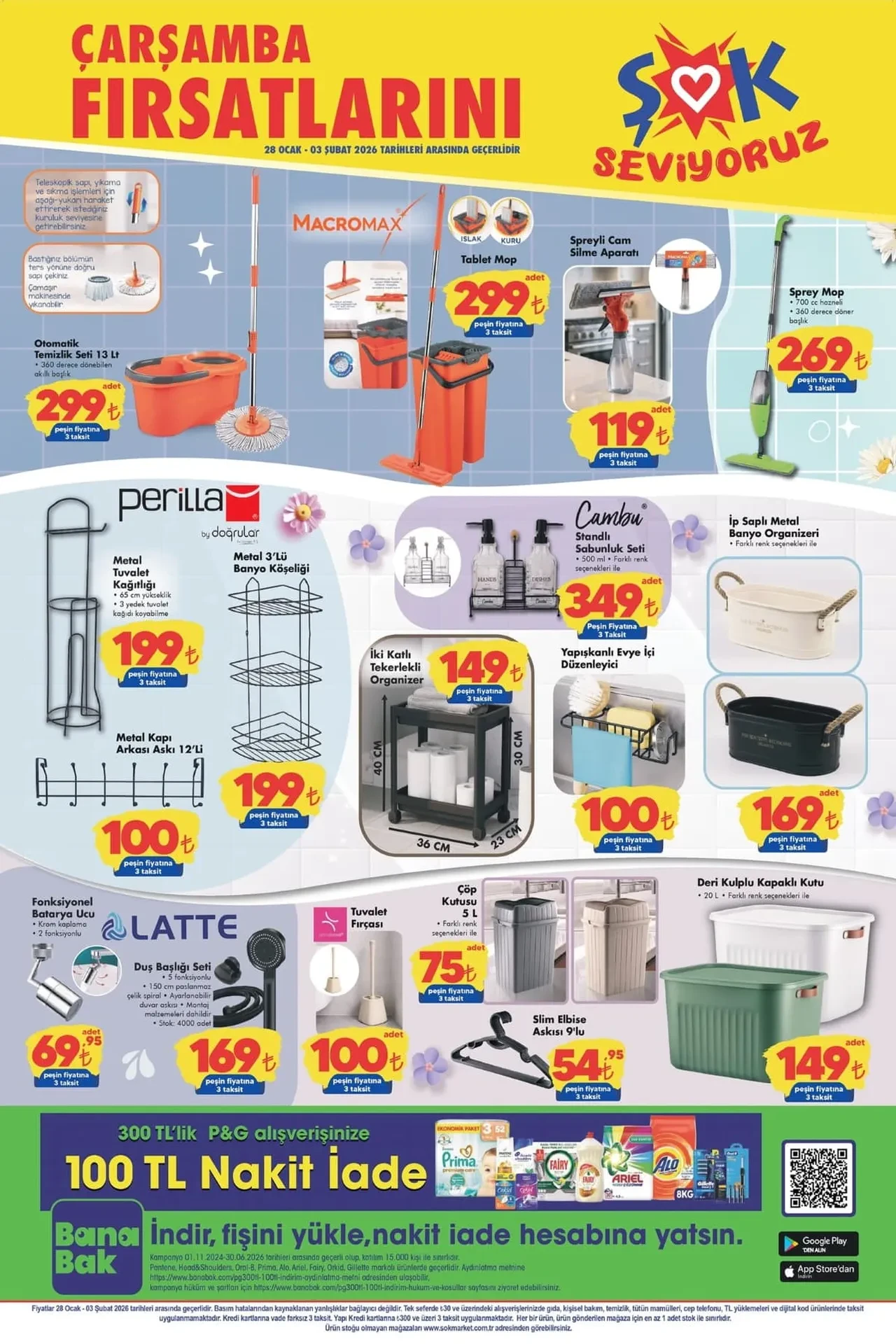 ŞOK 28 Ocak-3 Şubat aktüel ürünler kataloğu 2026! Ütü, saç kurutma makinesi, süpürge, banyo ürünleri, spor ekipmanları ve elektronik ürünler geliyor