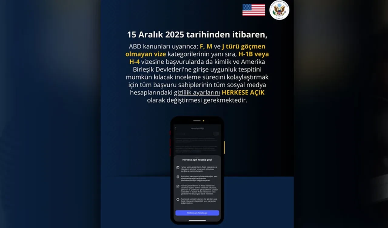 ABD'den vize isteyen Türk vatandaşlarına uyarı: Hesaplarınızı açın!
