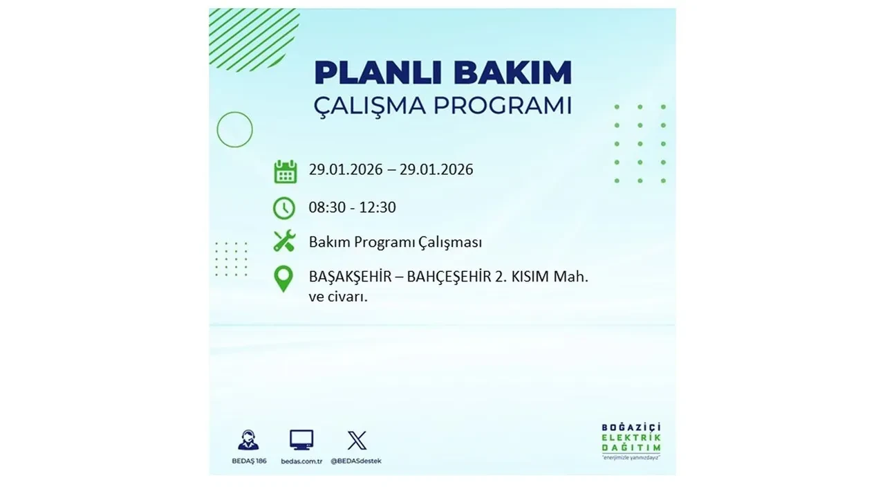 29 Ocak İstanbul elektrik kesintileri tablosu! 18 ilçede planlı elektrik kesintisi uygulanacak, saatlerce enerji verilmeyecek